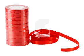 Ժապավեն, ատլասե, կարմիր, 1,2 սմ*25 մ