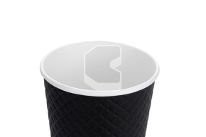 Բաժակ երկշերտ 350մլ, Waffle Black