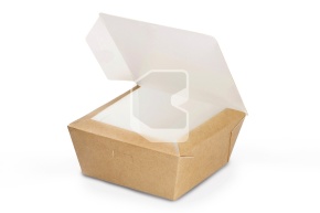 Լանչ-բոքս կափարիչով, 400 մլ, CRAFTBOX, 95/115*95/115*50 մմ, կրաֆտ ստվարաթուղթ