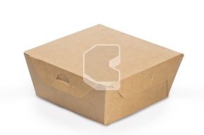 Լանչ-բոքս կափարիչով, 400 մլ, CRAFTBOX, 95/115*95/115*50 մմ, կրաֆտ ստվարաթուղթ