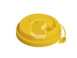 Lid with valve, d-80 mm, orange, with drinking hole, matte, PP