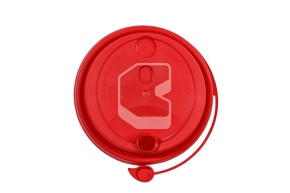 Lid with valve, d-90 mm, magenta, with drinking hole, matte, PP