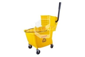 Bucket with mechanical wringer, on wheels, 36 l