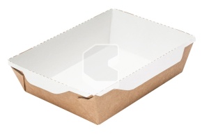 Աղցանի տարա 500մլ կափարիչով LAM-GEOBOX-500 140/165*105/115*45 սպիտակ/քրաֆթ