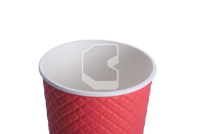 Cup, 350 ml (full capacity - 430 ml), double-layer, Waffle Red