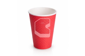 Cup, 350 ml (full capacity - 430 ml), double-layer, Waffle Red