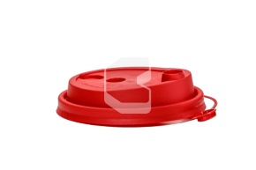 Lid with valve, d-90 mm, magenta, with drinking hole, matte, PP