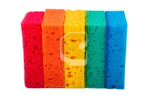 Губка для мытья посуды крупнопористая Color Plus 5 шт